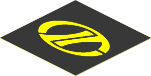 Sticker  1.8 x  1.8 with Yellow "LT" Logo on Black Background
