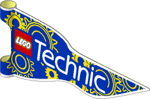 Sticker  3.1 x  17.2 with Yellow Gears on Blue Background and LEGO Technic Logo (Formed)