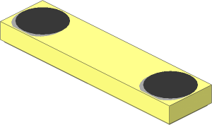Tile  1 x  4 with Shaded Black Skeleton Eyes Pattern