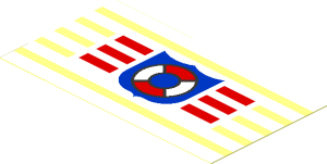 Sticker  1.7 x  3.1 with Six White Horizontal Stripes and Coast Guard (1995) Logo