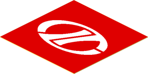Sticker  1.8 x  1.8 with White "LT" Logo on Red Background