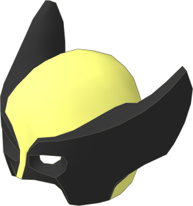 Minifig Helmet Wolverine with Black Pattern