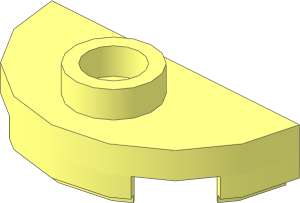 Plate  1 x  2 Half Round with 1 Centre Stud