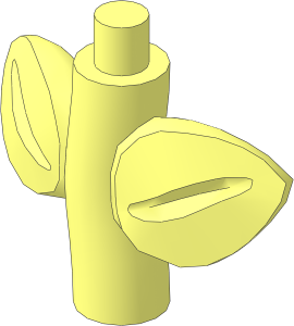Plant Stem  2L with  2 Leaves and Bar Attachments