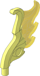 Flame  3.5L Rounded Wing Shaped with Bar 0.5L with Marbled Trans Yellow Pattern
