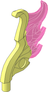 Flame  3.5L Rounded Wing Shaped with Bar 0.5L with Marbled Glitter Trans Clear Pattern