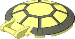 Dish  6 x  6 Inverted - No Studs with Handle with SW  8 Spoke Radial Cockpit Pattern