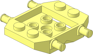 Car Base  4 x  4 x  0.667 with 4 Wheel Pins