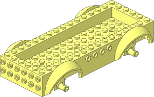 Car Base  6 x 16 x  2 with  4 x 14 Recessed Centre with Mudguards and Fixed Axle Blocks