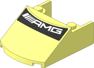 Windscreen  5 x  4 x  1.667 Curved with White "AMG" on Black Background Sticker