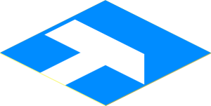 Sticker  1.9 x  1.9 with White Sledgehammer on Light Blue Background