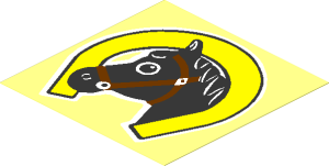 Sticker  3.5 x  3.5 with Horseshoe and Black Horse Head