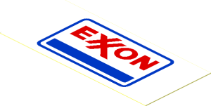 Sticker  1.3 x  2.9 with Exxon Logo