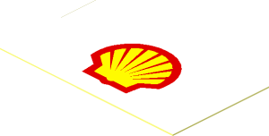 Sticker  1.0 x  1.8 with Shell Logo 1971 on White Background