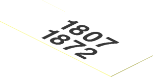Sticker  1.1 x  2.9 with Black "1807 1872" on White Background