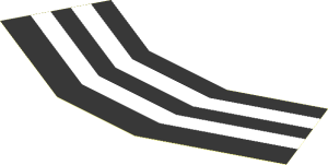 Sticker Funnel  3.3 x  7.5 Black with White Stripes