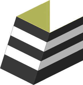 Sticker Funnel Black with White Stripes (Formed for Slope Brick 65 2 x 2 x 2)