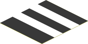 Sticker  2.2 x  2 Black with Two Horizontal White Stripes