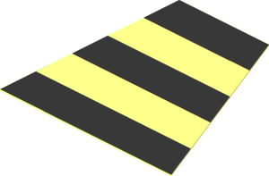 Sticker  2.0 x  1.9 Trapezoid with Black Stripes (Left Side)