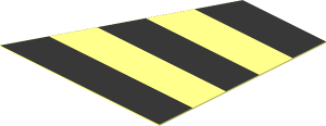 Sticker  2.0 x  1.9 Trapezoid with Black Stripes (Right Side)