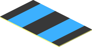 Sticker  0.6 x  1.0 Black and Two Light Blue Stripes
