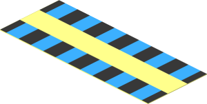 Sticker  1.2 x  3.0 with Two Rows of Black and Light Blue Squares