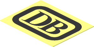 Sticker  1.2 x  1.6 with Black German Railways Logo