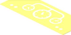 Sticker  1.5 x  3.9 with Three White Round Gauges and Four White Circles