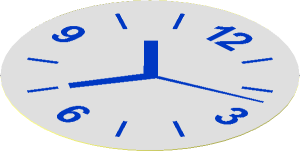 Sticker  3.3 x  3.3 Round with Clock Hands 10:35:12 on Chrome Silver Background