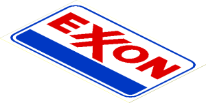 Sticker  3.5 x  5.9 with Exxon Logo