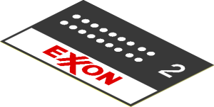 Sticker  1.9 x  2.9 with Exxon Gas Pumps Number 2