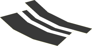 Sticker Funnel  4.1 x  6.3 Black with White Stripes