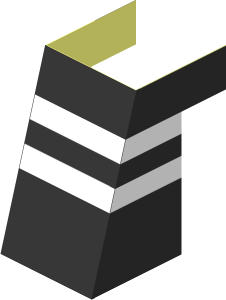 Sticker Funnel Black with White Stripes (Formed for Slope Brick 75  2 x  2 x  3)