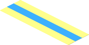 Sticker  1.2 x  4.0 with Light Blue Stripe