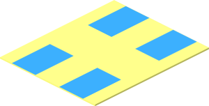 Sticker  1.2 x  1 with 4 Light Blue Squares