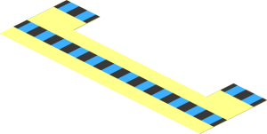 Sticker  2.0 x  6.0 with 2 Rows of Black and Light Blue Squares