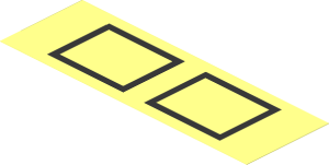Sticker  2.0 x  6.0 with 2 Hollow Black Squares
