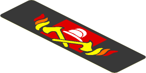 Sticker  2 x  7 with Fire Station Logo and Rounded Corners