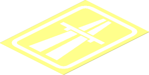 Sticker  3.5 x  2.6 with White Motorway Logo on Transparent Background