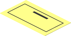 Sticker  1.1 x  1.9 with Black Drawer on Transparent Background