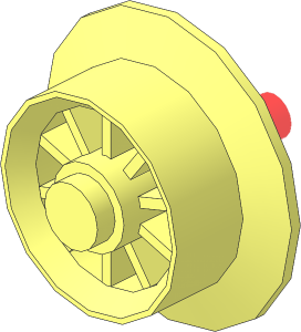 Train Wheel Spoked with Cylindrical Rim with Stub Axle