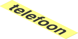 Sticker  1.1 x  5.9 with Black "telefoon" on Transparent Background