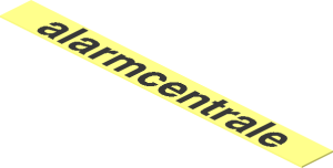 Sticker  0.3 x  2.9 with Black "alarmcentrale" on Transparent Background