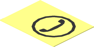 Sticker  0.9 x  1.2 with Black Telephone Receiver in Circle on Transparent Background