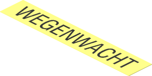 Sticker  0.7 x  3.9 with Black "WEGENWACHT" on Transparent Background