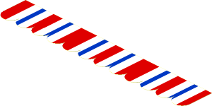Sticker  1.2 x 7.5 with White/Red/Blue Stripes