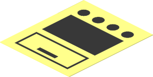 Sticker  2.3 x  1.9 with Oven on Transparent Background