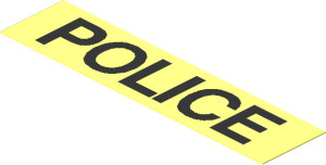 Sticker  0.7 x  2.9 with Black "POLICE" on Transparent Background