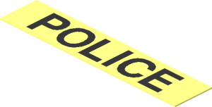 Sticker  0.4 x  1.9 with Thin Black "POLICE" on Transparent Background