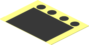Sticker  1.4 x  1.9 with  1 Black Square and  4 Circles